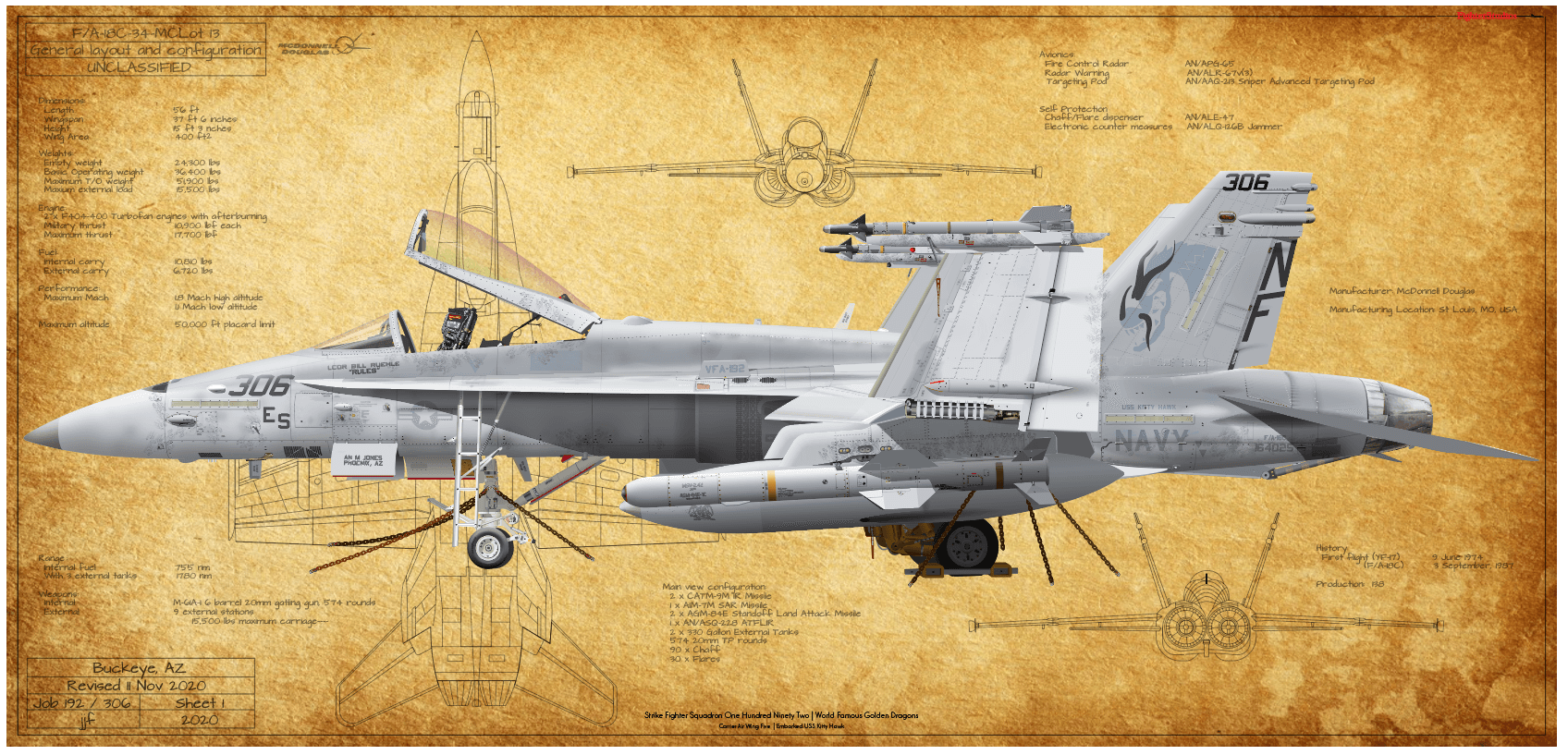 航空機・ヘリコプター FA-18C HORNET 1/72 DRAGON Easy Model 1:72 F/A-18C Hornet USN VFA-192 Golden Dragons